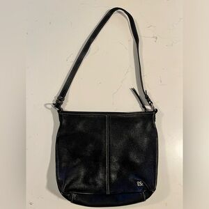The Sak black soft pebbled leather shoulder bag, contrast stitching